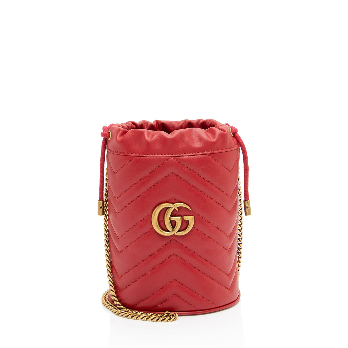 Gucci Matelasse Leather GG Marmont Mini Bucket Bag (SHF-dZVRWx)