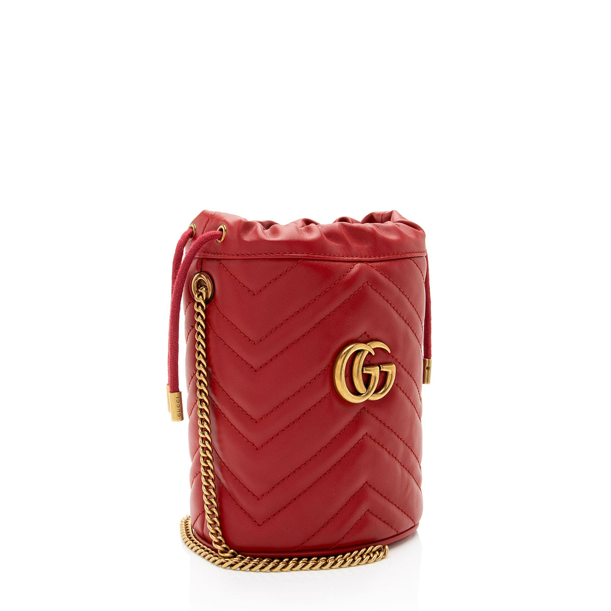 Gucci Matelasse Leather GG Marmont Mini Bucket Bag (SHF-5Z20gx)
