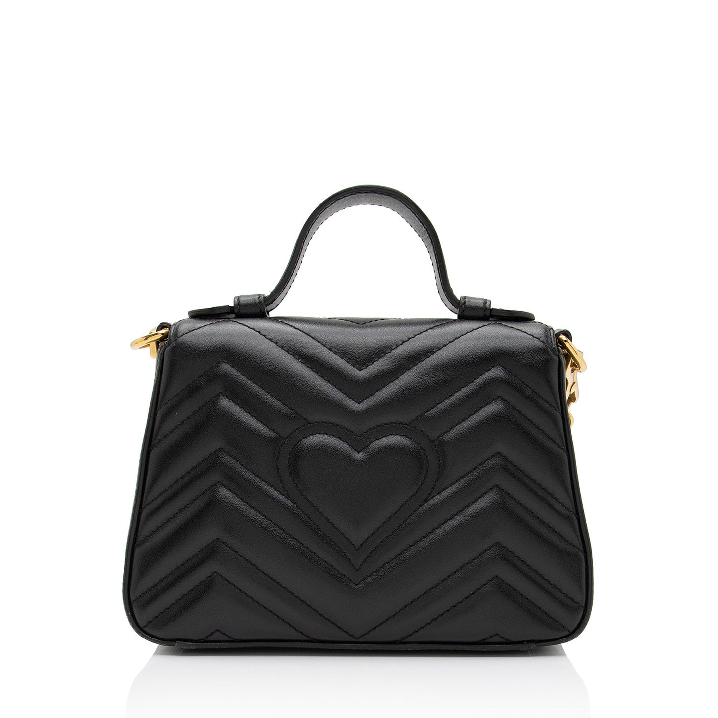 Gucci Matelasse Leather GG Marmont Mini Top Handle Bag (SHF-7cobGM)