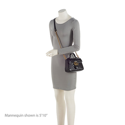 Gucci Matelasse Leather GG Marmont Mini Top Handle Bag (SHF-7cobGM)