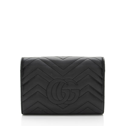 Gucci Matelasse Leather GG Marmont Mini Wallet on Chain (SHF-Us5Ysf)
