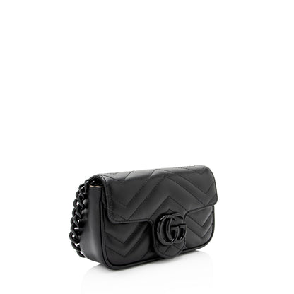 Gucci Matelasse Leather GG Marmont Monochrome Belt Bag (SHF-2itioi)