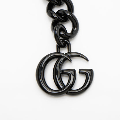 Gucci Matelasse Leather GG Marmont Monochrome Square Chain Belt Bag