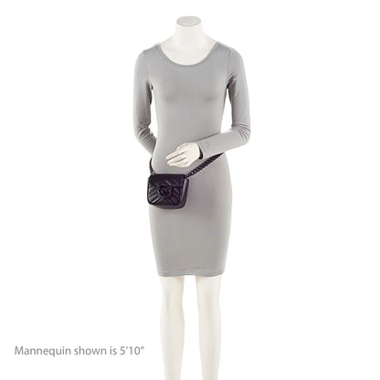 Gucci Matelasse Leather GG Marmont Monochrome Square Chain Belt Bag