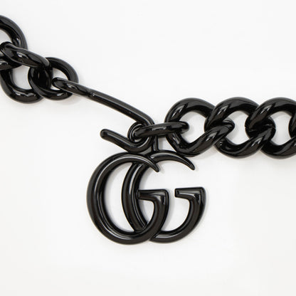 Gucci Matelasse Leather GG Marmont Monochrome Square Chain Belt Bag
