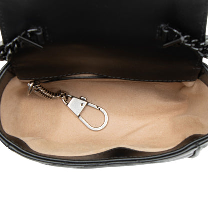 Gucci Matelasse Leather GG Marmont Monochrome Square Chain Belt Bag