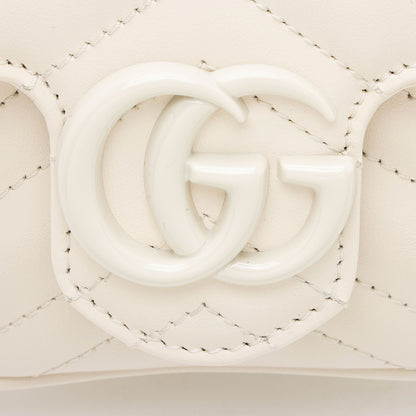 Gucci Matelasse Leather GG Marmont Monochrome Square Chain Belt Bag