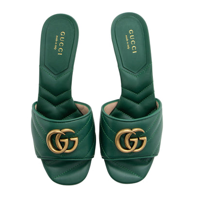 Gucci Matelasse Leather GG Marmont Slides - Size 5 / 35