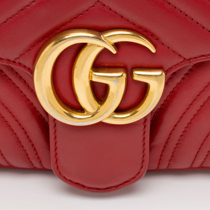 Gucci Matelasse Leather GG Marmont Small Flap Bag (SHF-X3SjWs)