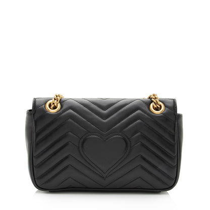 Gucci Matelasse Leather GG Marmont Small Flap Shoulder Bag (SHF-IkiGIu)