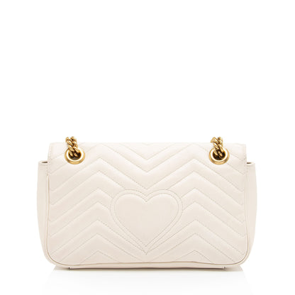 Gucci Matelasse Leather GG Marmont Small Flap Shoulder Bag (SHF-gduwv8)