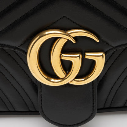 Gucci Matelasse Leather GG Marmont Small Flap Bag (SHF-IH7kiO)