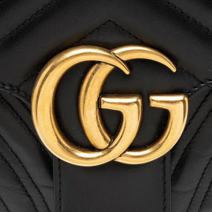 Gucci Matelasse Leather GG Marmont Small Flap Shoulder Bag (SHF-5zif5r)