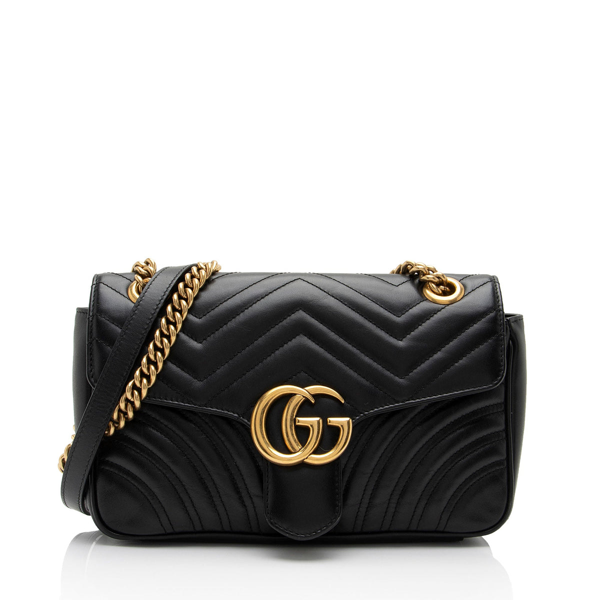 Gucci Matelasse Leather GG Marmont Small Flap Shoulder Bag (SHF-5zif5r)