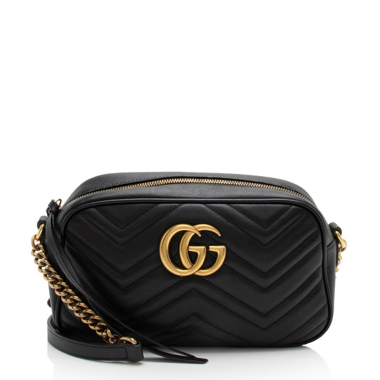 Gucci Matelasse Leather GG Marmont Small Shoulder Bag (SHF-Hle45u)