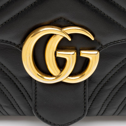 Gucci Matelasse Leather GG Marmont Small Top Handle Bag (SHF-GI9xgN)
