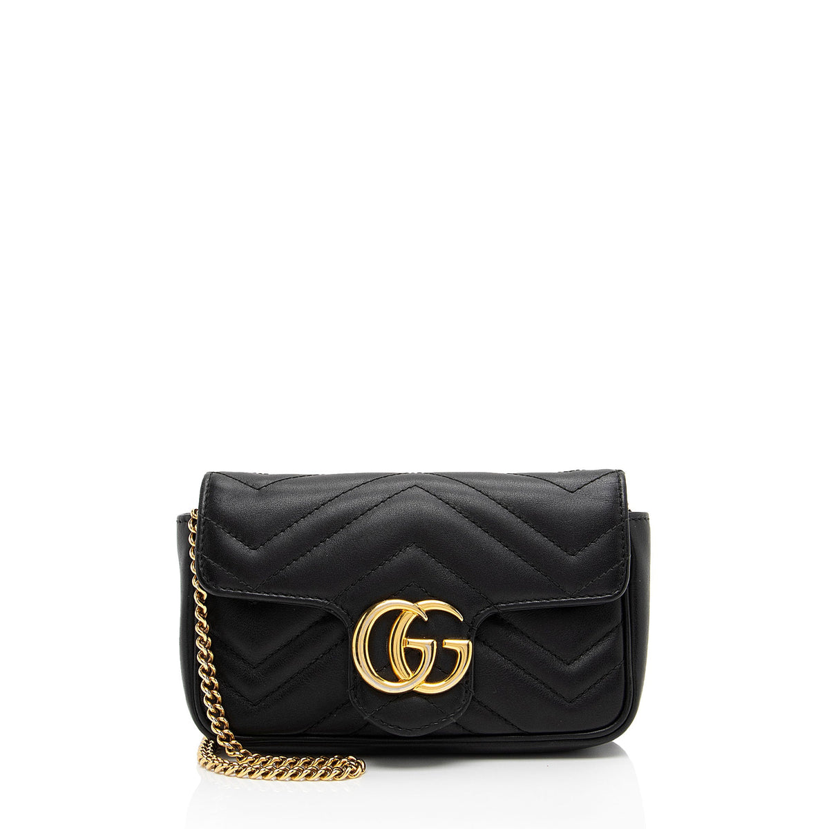 Gucci Matelasse Leather GG Marmont Super Mini Flap Bag (SHF-yBfrwz)