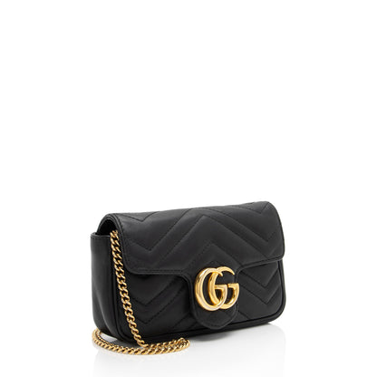 Gucci Matelasse Leather GG Marmont Super Mini Flap Bag (SHF-yBfrwz)