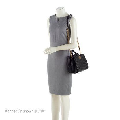 Gucci Matelasse Leather GG Marmont Top Handle Small Satchel (SHF-19560)
