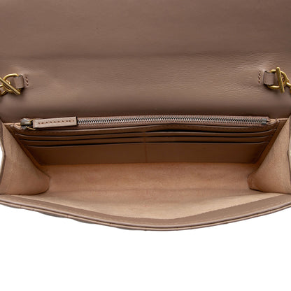 Gucci Matelasse Leather Pearl GG Marmont Flap Mini Wallet Bag (SHF-XrFkq1)