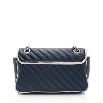 Gucci Matelasse Leather Torchon GG Marmont Small Flap Bag (SHF-V987rt)