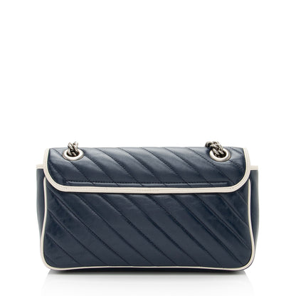 Gucci Matelasse Leather Torchon GG Marmont Small Flap Bag (SHF-UvP9FL)
