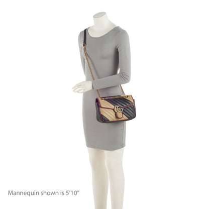 Gucci Matelasse Leather Torchon GG Marmont Small Flap Bag (SHF-fNtxDP)
