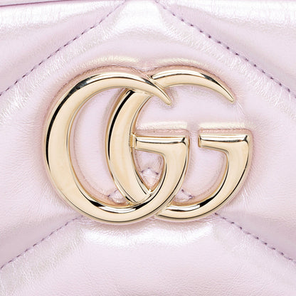 Gucci Matelasse Padded Iridescent Leather GG Marmont Small Camera Bag
