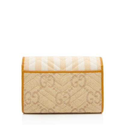Gucci Matelasse Raffia GG Marmont Mini Wallet on Chain Bag (SHF-voc2lF)
