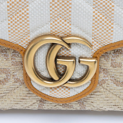 Gucci Matelasse Raffia GG Marmont Wallet on Chain