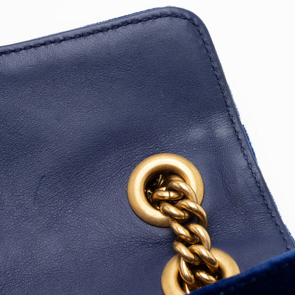 Gucci Matelasse Velvet GG Marmont Mini Flap Bag (SHF-PWuxDi)