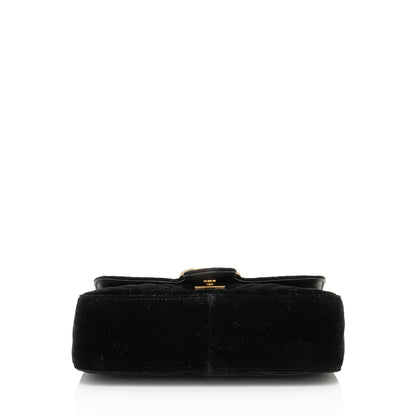 Gucci Matelasse Velvet GG Marmont Mini Flap Bag