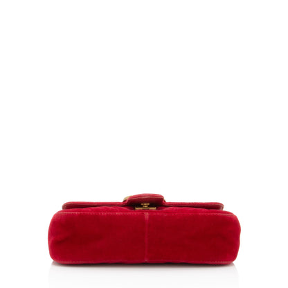 Gucci Matelasse Velvet GG Marmont Mini Flap Bag (SHF-RvBmGH)