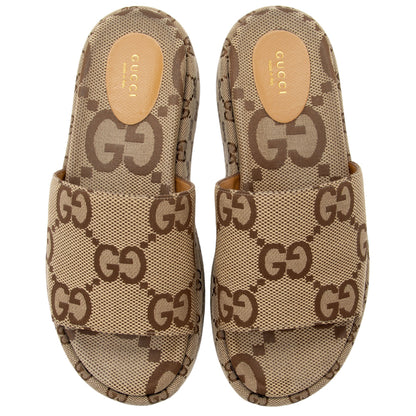 Gucci Jubmo GG Canvas Angelina Slide Platform Sandals - Size 10.5 / 40.5 (SHF-keKlQ2)