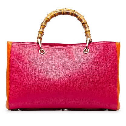 Gucci Medium Bicolor Bamboo Shopper (SHG-Sv82lq)