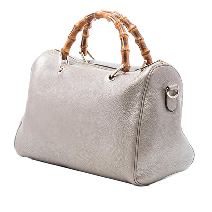 Gucci Medium Calfskin Bamboo Shopper Boston Bag