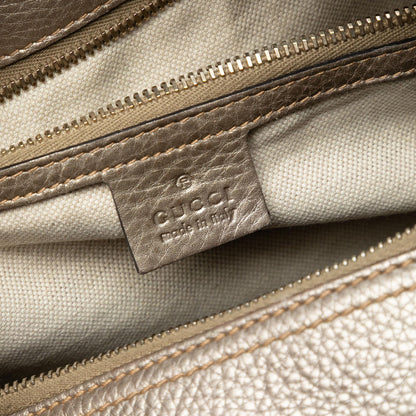Gucci Medium Calfskin Bamboo Shopper Boston Bag