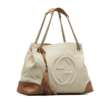 Gucci Medium Canvas Soho Chain Tote (SHG-MTThDG)