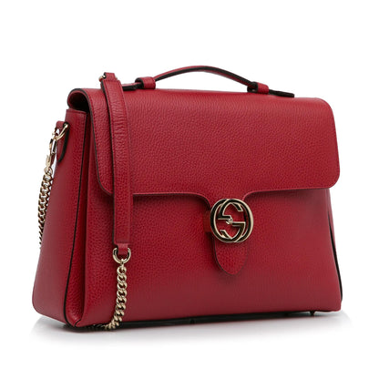 Gucci Medium Dollar Calf Interlocking G Satchel (SHG-AMhH0L)
