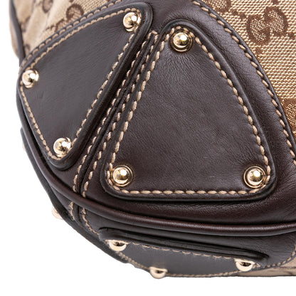 Gucci Medium GG Canvas Bamboo Indy Hobo