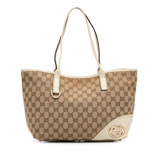 Gucci Medium GG Canvas New Britt Tote (SHG-8cJTJb)