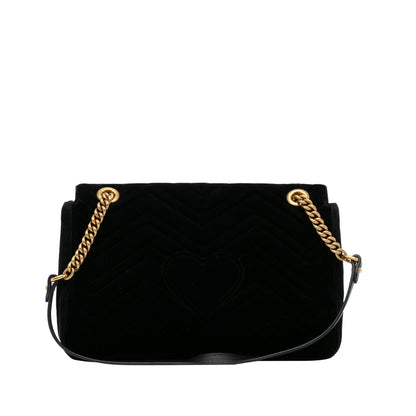 Gucci Medium GG Marmont Embroidered Matelasse Velvet Crossbody (SHG-70m7Yt)