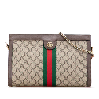 Gucci Medium GG Supreme Ophidia Web Chain Shoulder Bag