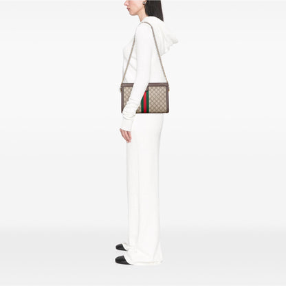 Gucci Medium GG Supreme Ophidia Web Chain Shoulder Bag