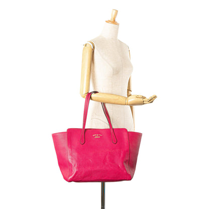 Gucci Medium Leather Swing Tote