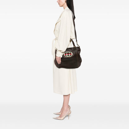 Gucci Medium Leather Web Britt Satchel