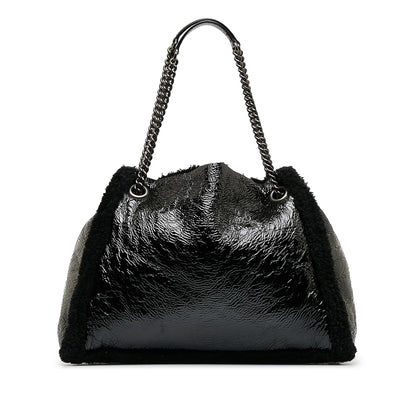 Gucci Medium Patent Shearling Soho Chain Tote (SHG-dATtOX)