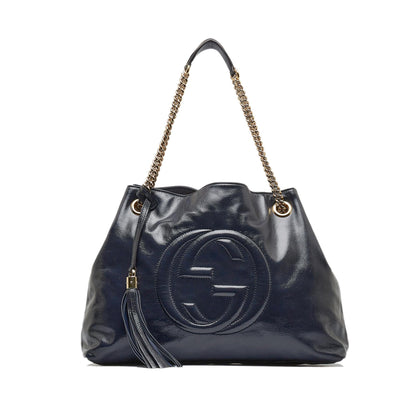 Gucci Medium Patent Soho Chain Tote (SHG-ln0QMk)