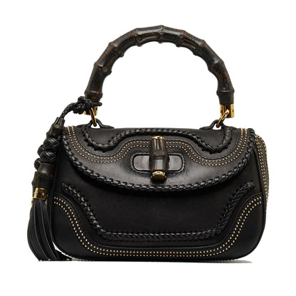 Gucci Medium Studded New Bamboo Tassel Satchel (SHG-LOkrtI)