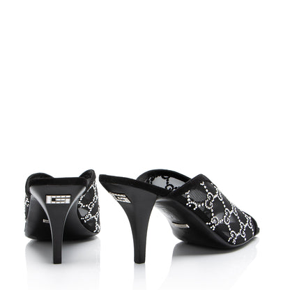 Gucci Mesh Crystal GG Mules - Size 7.5 / 37.5
